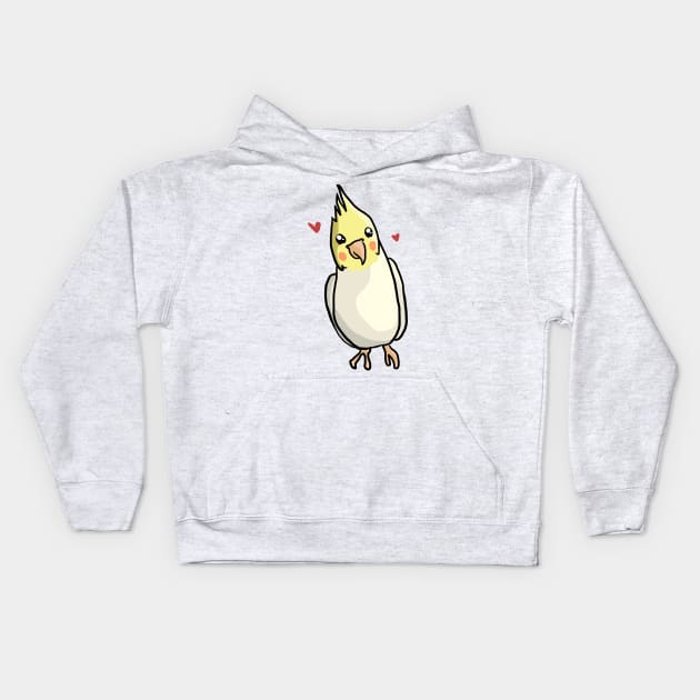 Cute cockatiel being happy Kids Hoodie by azaswi